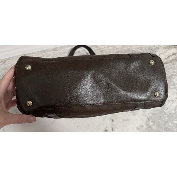 Auth Gucci GG Canvas Brown Abbey Tote Handbag - Picture 5 of 16